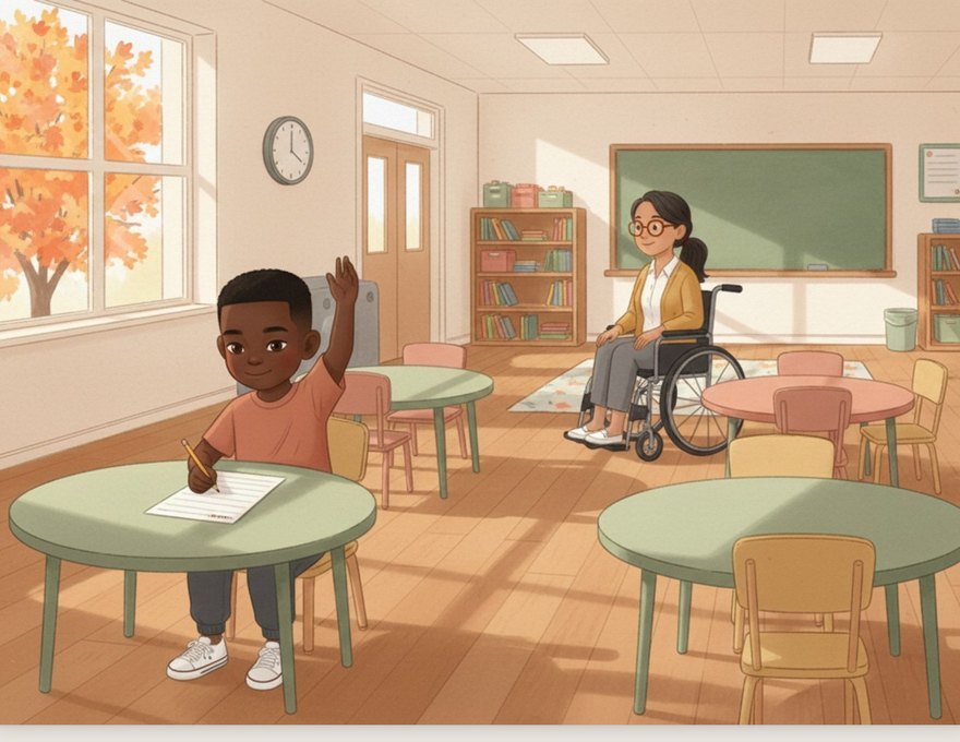 Cover of the Inkwren Studio social story “Asking My Teacher for Help”